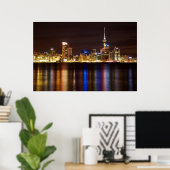 Poster Ville de nuit d'Auckland (Bureau à domicile)