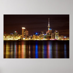 Poster Ville de nuit d'Auckland