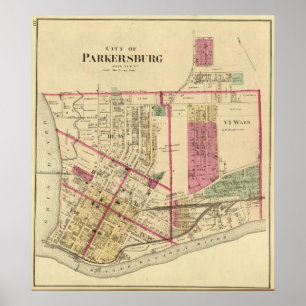 Poster Ville de Parkersburg, Virginie-Occidentale