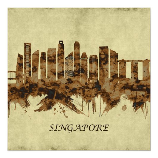 Poster Ville de Singapour (Devant)