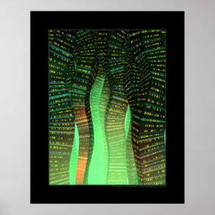 Poster Ville de sinus (vert)