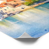 Poster Ville de Split Croatie aquarelle peinture (Coin)