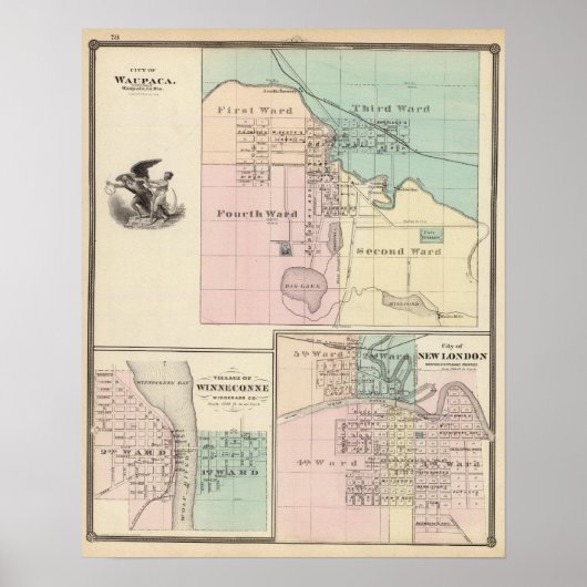 Poster Ville de Waupaca, village de Winneconne (Devant)