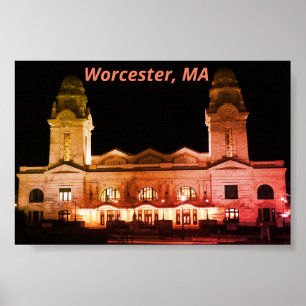 Poster Ville de Worcester, Massachusetts Architecture