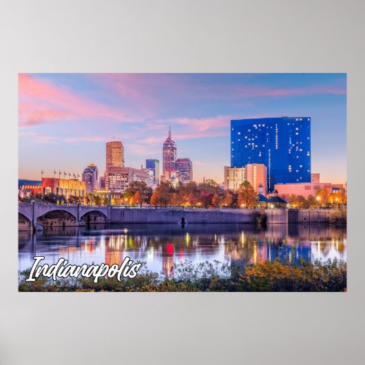 Poster Ville D'Indianapolis, Indiana, États-Unis (Devant)