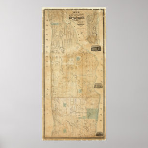 Poster Ville et comté de New York au nord de cinquantième