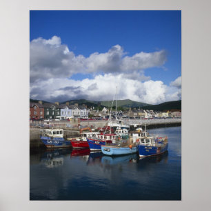 Poster Ville et port, Dingle, Comté de Kerry,