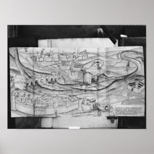 Poster Ville et village de Carcassonne, 1462