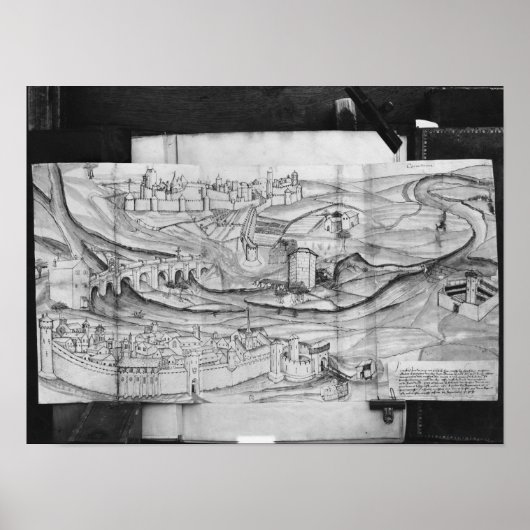 Poster Ville et village de Carcassonne, 1462 (Devant)