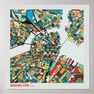 Poster Ville Etats-Unis de Boston