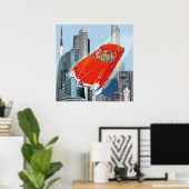 Poster Ville futuriste (Bureau à domicile)