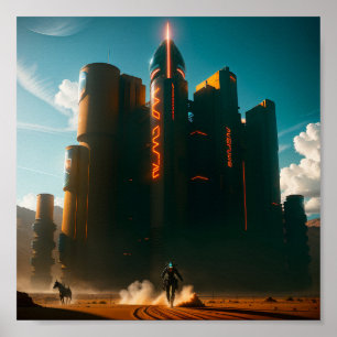 Poster Ville futuriste dans le désert