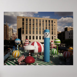 Poster Ville heureuse, Moyen