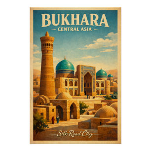 Poster Ville historique de Boukhara en Asie centrale