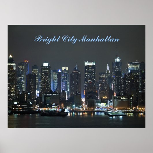 Poster Ville lumineuse Manhattan (Devant)