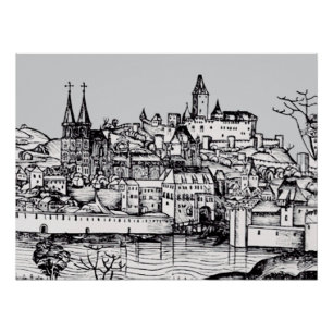 Poster Ville médiévale de Padoue en Vénétie, Italie du No