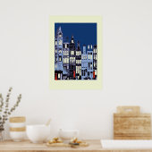 Poster Ville Néerlandaise La Nuit (Cuisine)