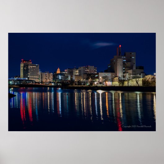 Poster Ville nocturne de Rochester, Minnesota (Devant)