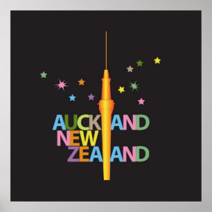 Poster Ville Nouvelle Zélande d'Auckland