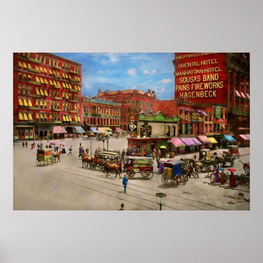 Poster Ville - NY - Le futur site du Flatiron 1890 (Devant)