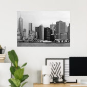 Poster Ville - NY - Le quartier financier - BW (Bureau à domicile)