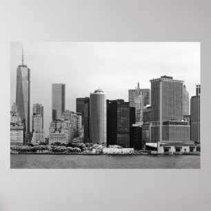 Poster Ville - NY - Le quartier financier - BW