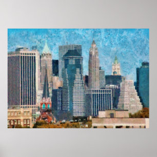 Poster Ville - NY - Une touche de la ville
