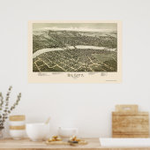 Poster Ville pétrolière, PA Carte panoramique - 1896 (Cuisine)