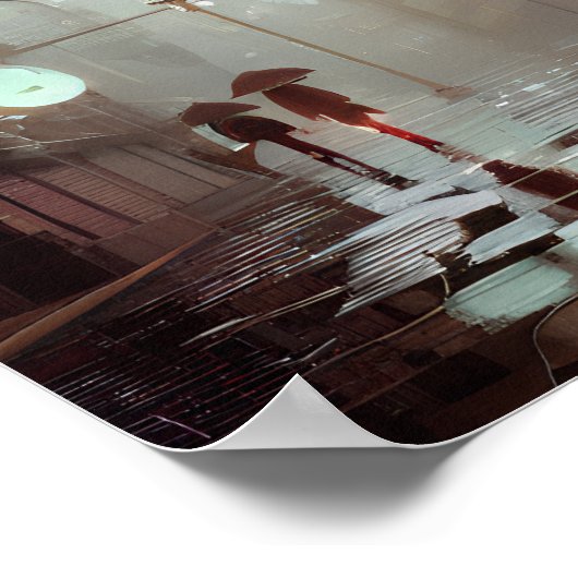 Poster ville pluvieuse (Coin)