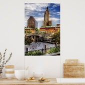 Poster Ville - Providence RI - Skyline (Cuisine)