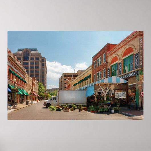 Poster Ville - Roanoke, VA - Le marché de la ville (Devant)