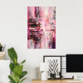 Poster ville rose (Bureau à domicile)