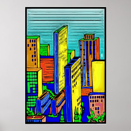 Poster Ville Skyline 14 (Devant)