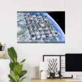 Poster Ville spatiale (Bureau à domicile)