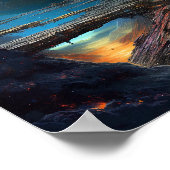 Poster Ville spatiale futuriste de science-fiction (Coin)