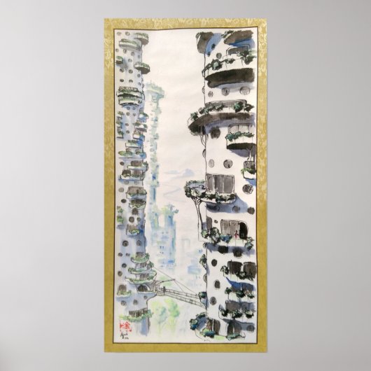 Poster Ville Treetop moderne (Devant)