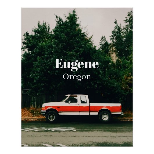Poster Ville universitaire d'Eugene - Oregon (Devant)