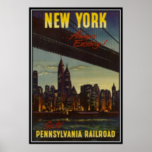 Poster Ville vintage de New York, États-Unis -