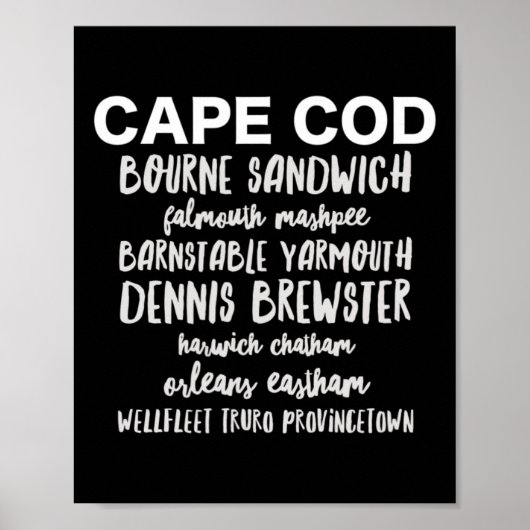 Poster Villes de Cape Cod Provincetown Rnstable Bourne De (Devant)