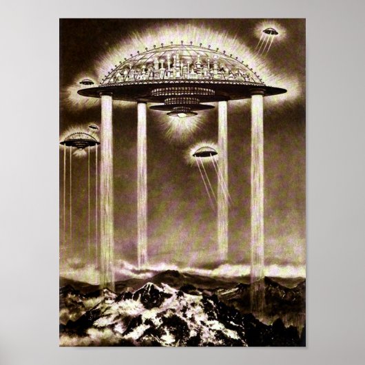 Poster Villes du futur vintage 1922 Sci-Fi (Devant)