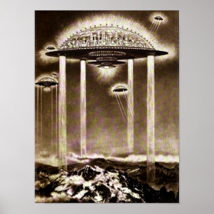 Poster Villes du futur vintage 1922 Sci-Fi