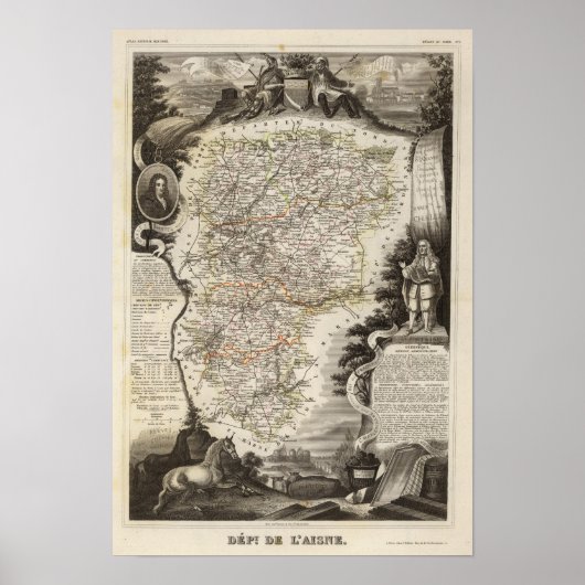 Poster Villes et villes affichées Couleur le long des fro (Devant)