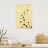 Poster Vin aux fleurs rouges 1840 (Cuisine)