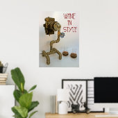 Poster Vin Dans L'Affiche De Style! (Bureau à domicile)