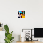 Poster Vin d'après-midi numérique multicolore Retro Glam (Bureau à domicile)