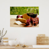 Poster Vin de campagne, fromage et fruits (Cuisine)