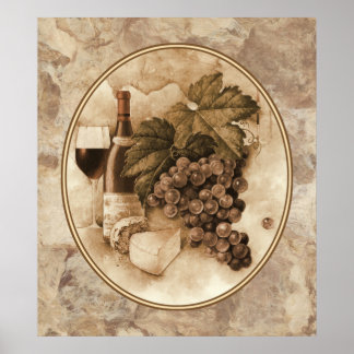 Poster Vin et fromage