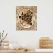Poster Vin et fromage (Cuisine)