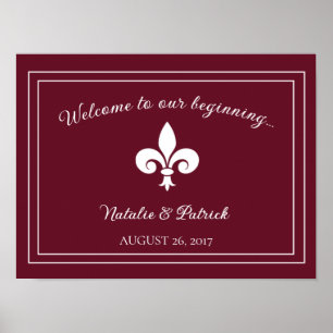 Poster Vin Fleur de Lis Mariage