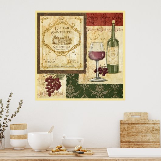 Poster Vin Francais (Cuisine)